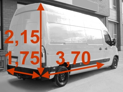 Pakettiauton vuokraus ryhmä K 15 m&sup3;