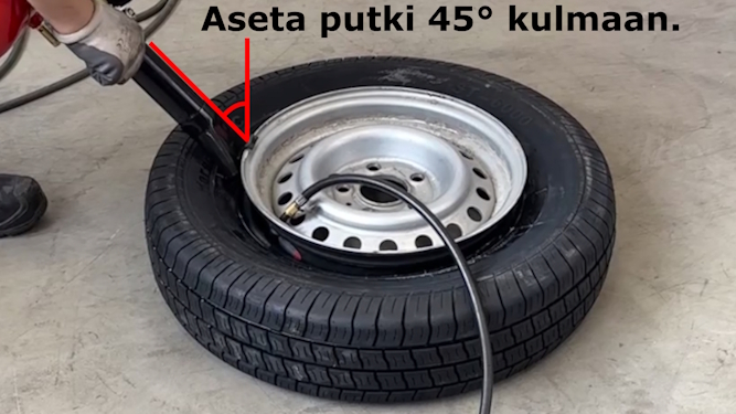Ilmaiskulaitteen tuen kulma